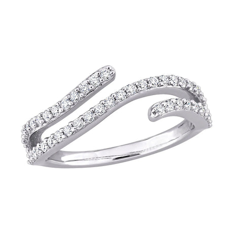 Moissanite Double Curved Ring (0.50 ct, Sterling Silver) | Elegant Mirrored Sparkle AFS Wholesale Shop