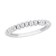 Beaded ball band ring in 14k white gold