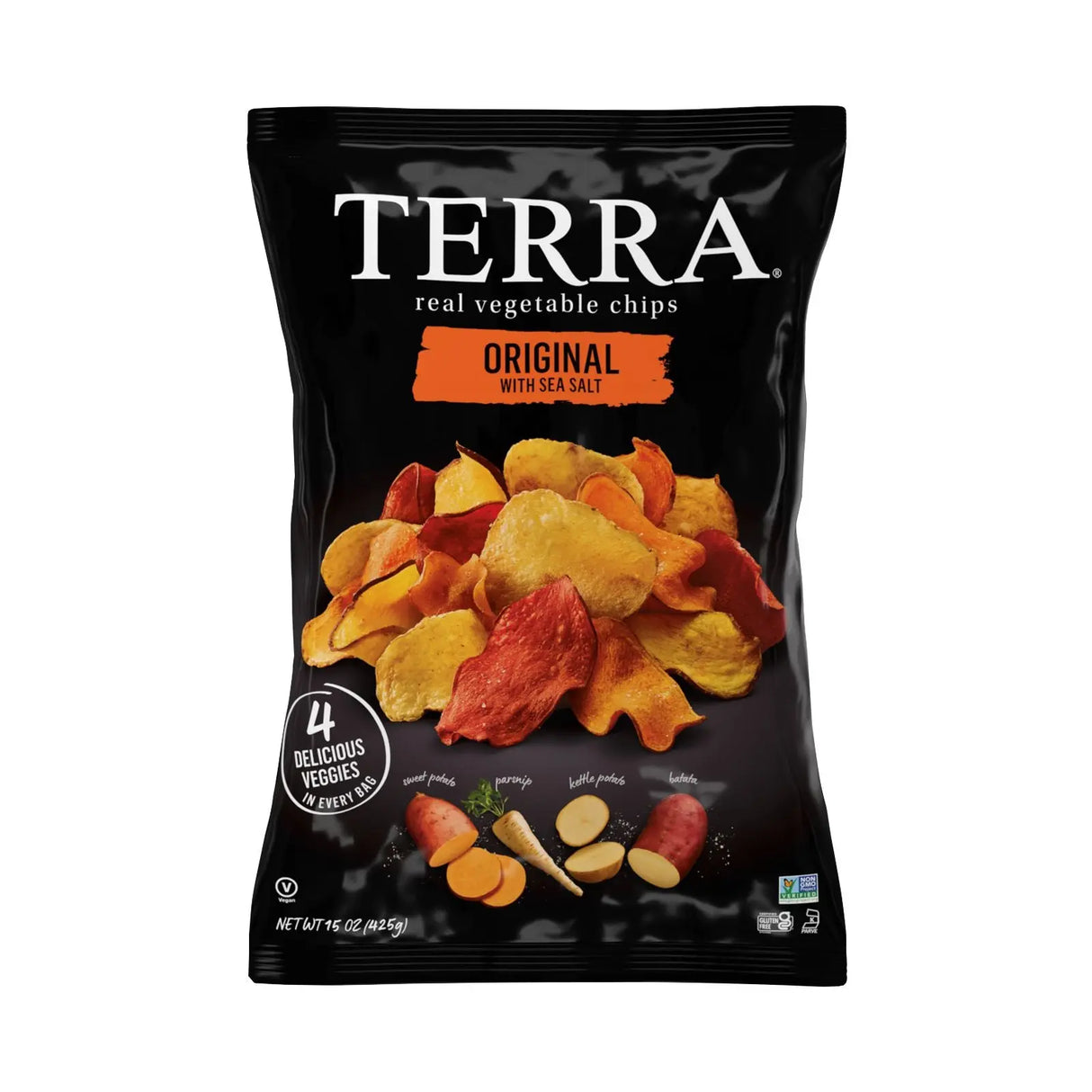 Terra Sea Salt Vegetable Chips (15 oz) | Lightly Salted, Crunchy Veggie Chips Terra