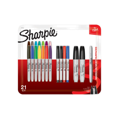 Sharpie Permanent Markers 21 count assorted tips and colors