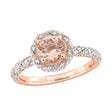 Morganite & Diamond Halo Ring (0.80 ct + 0.25 ct t.w., 14k Rose Gold) | Romantic Rose Gold Glow AFS Wholesale Shop