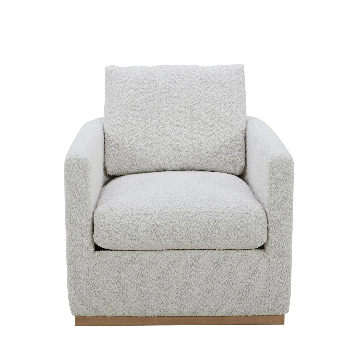 RoomSense Albany Swivel Chair (Azalea Snow) | Bright Upholstered Rotating Accent Seat RoomSense