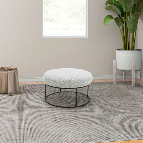 RoomSense Dexter Round Ottoman | Stylish, Compact Seating & Footrest RoomSense