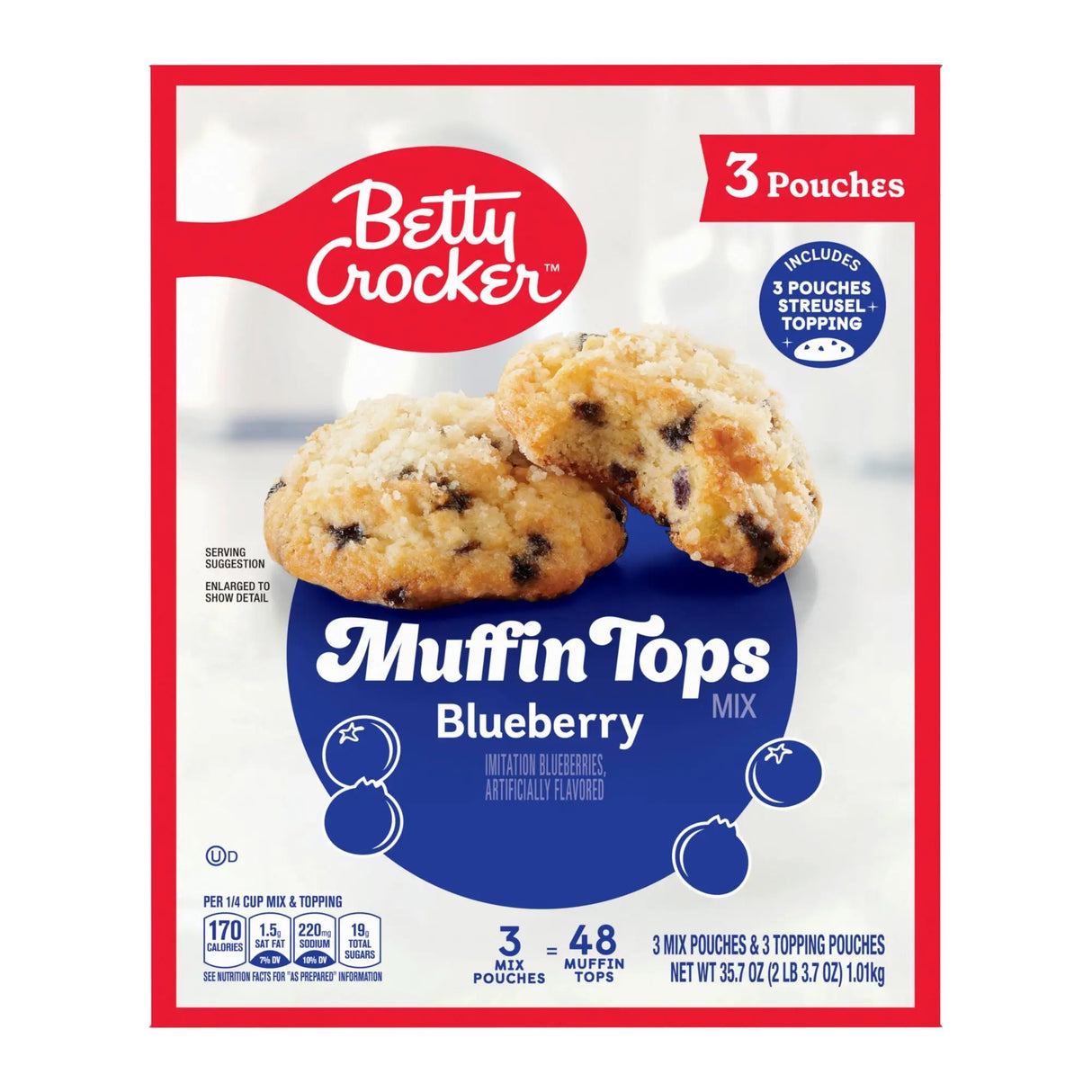 Betty Crocker Â· Blueberry Muffin Tops Mix (35.7 oz) | Makes 48 Muffin Tops â€“ Just Add Water Betty Crocker