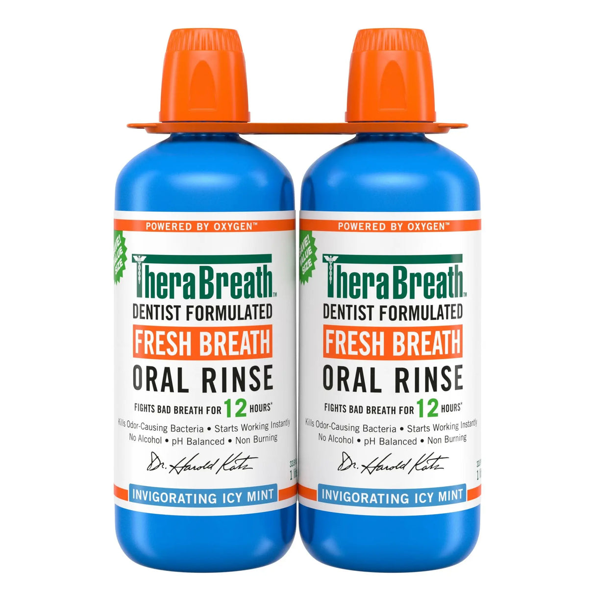 TheraBreath Fresh Breath Mouthwash (2-Pack, 1 L Each) | Alcohol-Free Icy Mint Formula TheraBreath