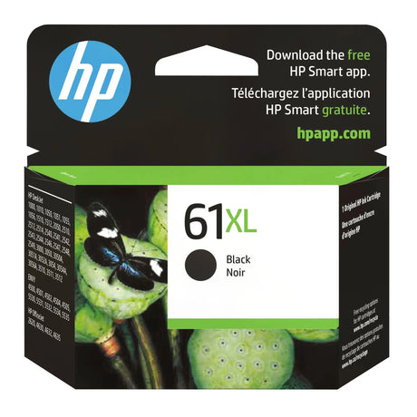 HP 61XL Black Ink Cartridge â€“ High-Yield | Instant Ink Eligible for Crisp, Long-Lasting Prints HP
