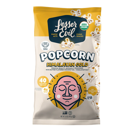 Lesser Evil Himalayan Gold popcorn bag