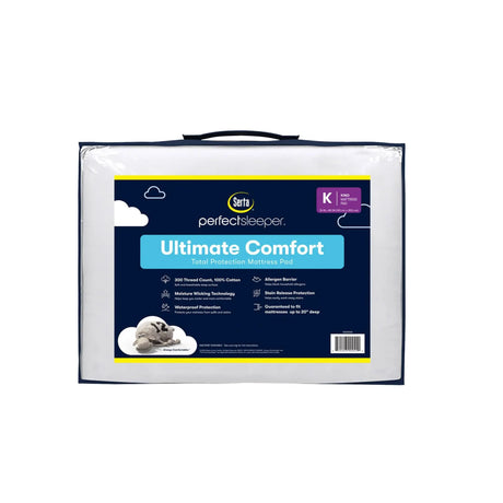 Serta Perfect Sleeper King Mattress Pad | Plush, Breathable Comfort with Quilted Top Serta