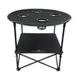 Black Sierra Folding Camping Table | Portable, Dual-Level Surface for Outdoors Black Sierra