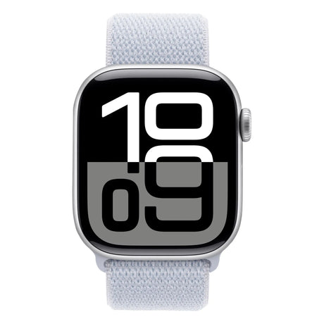 Apple Watch Series 10 GPS (42mm, Silver) | Blue Cloud Sport Loop Fitness Smartwatch Apple