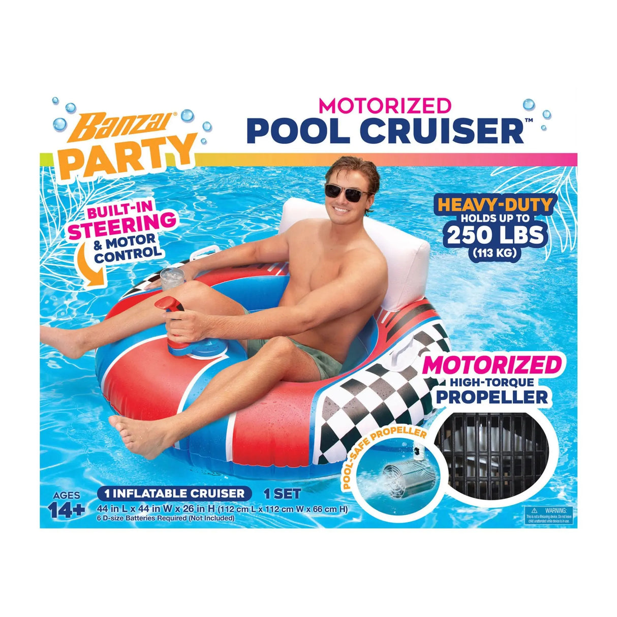 Banzai Motorized Pool Cruiser | Self-Propelled Floating Lounge Banzai