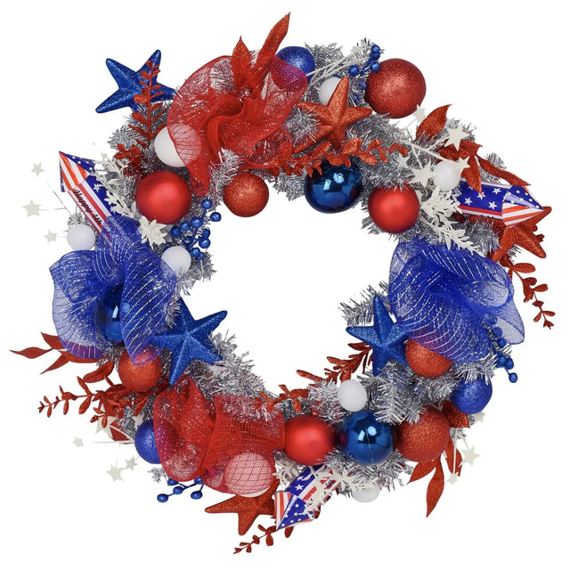 Independence Day Wreath (24") | Patriotic Holiday Door DÃ©cor Teammann