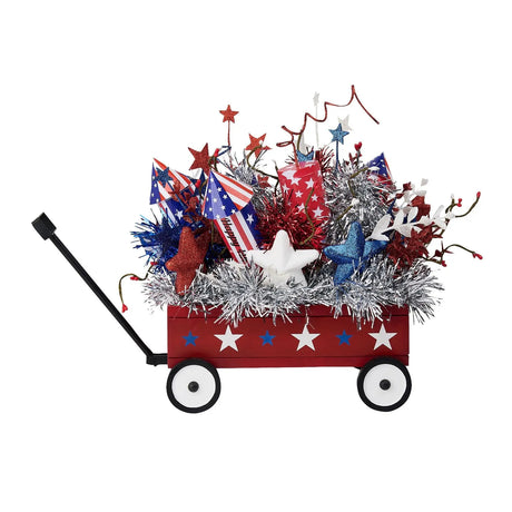 Americana Wagon Centerpiece (12") | Patriotic Table DÃ©cor Teammann