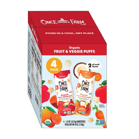 Once Upon a Farm Organic Baby Puffs (4-Pack) | Fruit & Veggie Snacks Once Upon a Farm