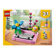 LEGO Creator 3-in-1 Typewriter with Flowers | Build 3 Models & Display Vintage Style LEGO
