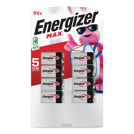 Energizer MAX 9V Batteries (8-Pack) | Dependable Backup for Smoke Detectors & Alarms Energizer