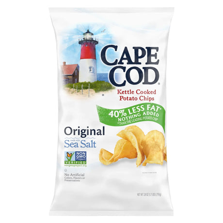 Cape Cod Less Fat Kettle Chips (28 oz) | Light Sea Salt Crunch Cape Cod