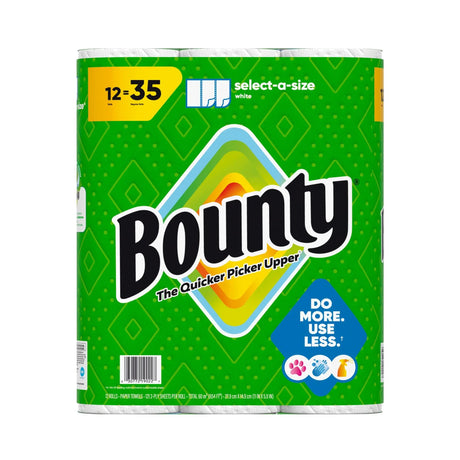 Bounty Select-a-Size Paper Towels (12 Rolls Â· 121 Sheets Each) | Strong, Quick-Absorbing Design Bounty