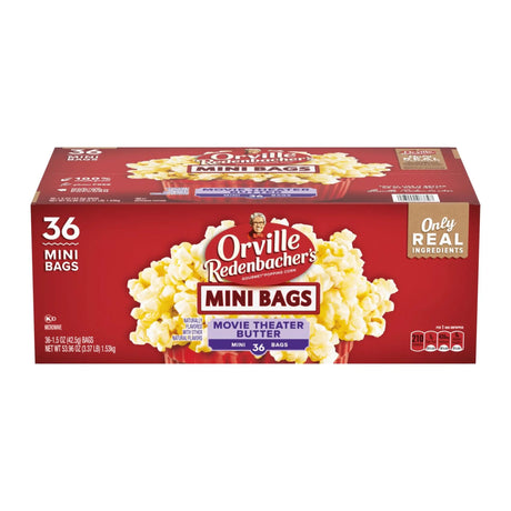 Orville Redenbacher's Movie Theater Butter Popcorn (36-Pack, 1.5 oz Each) | Snackable Mini Bags Orville Redenbacher's
