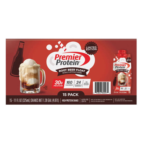 Premier Protein Shake â€“ Root Beer (15-Pack, 11 oz Each) | 30g Protein with Classic Soda Flavor Premier Protein