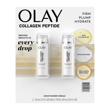 Olay Collagen Peptide Facial Moisture Cream (2 pk./1.7 fl. oz.) | Youthful Hydration & Firmness Olay