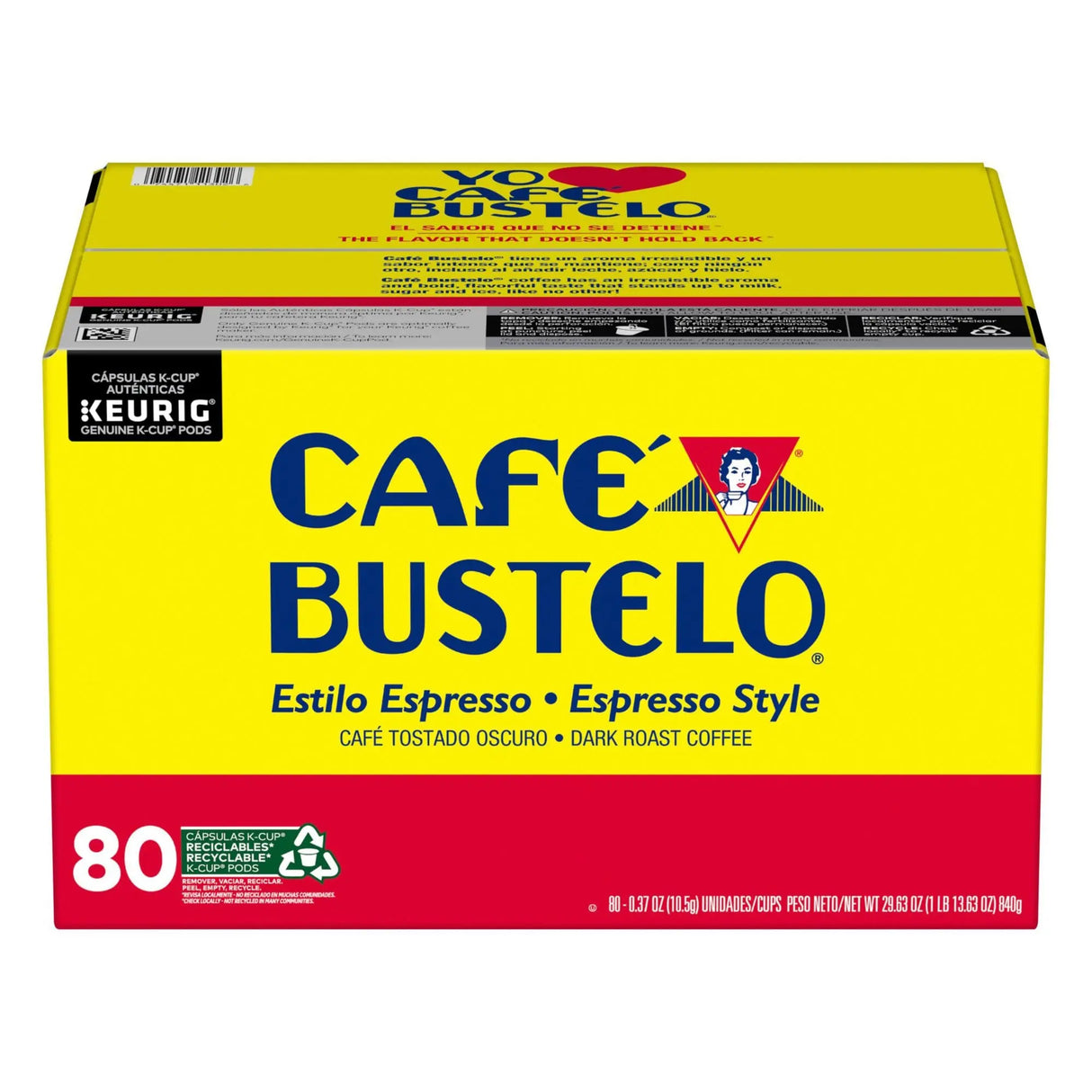 CafÃ© Bustelo Espresso K-Cups (80-Pack) | Bold Latin Flavor in Convenient Pods Cafe Bustelo