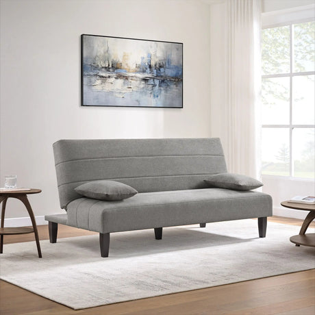 RoomSense Bowery Futon (Gray) | Compact Convertible Sofa Bed RoomSense