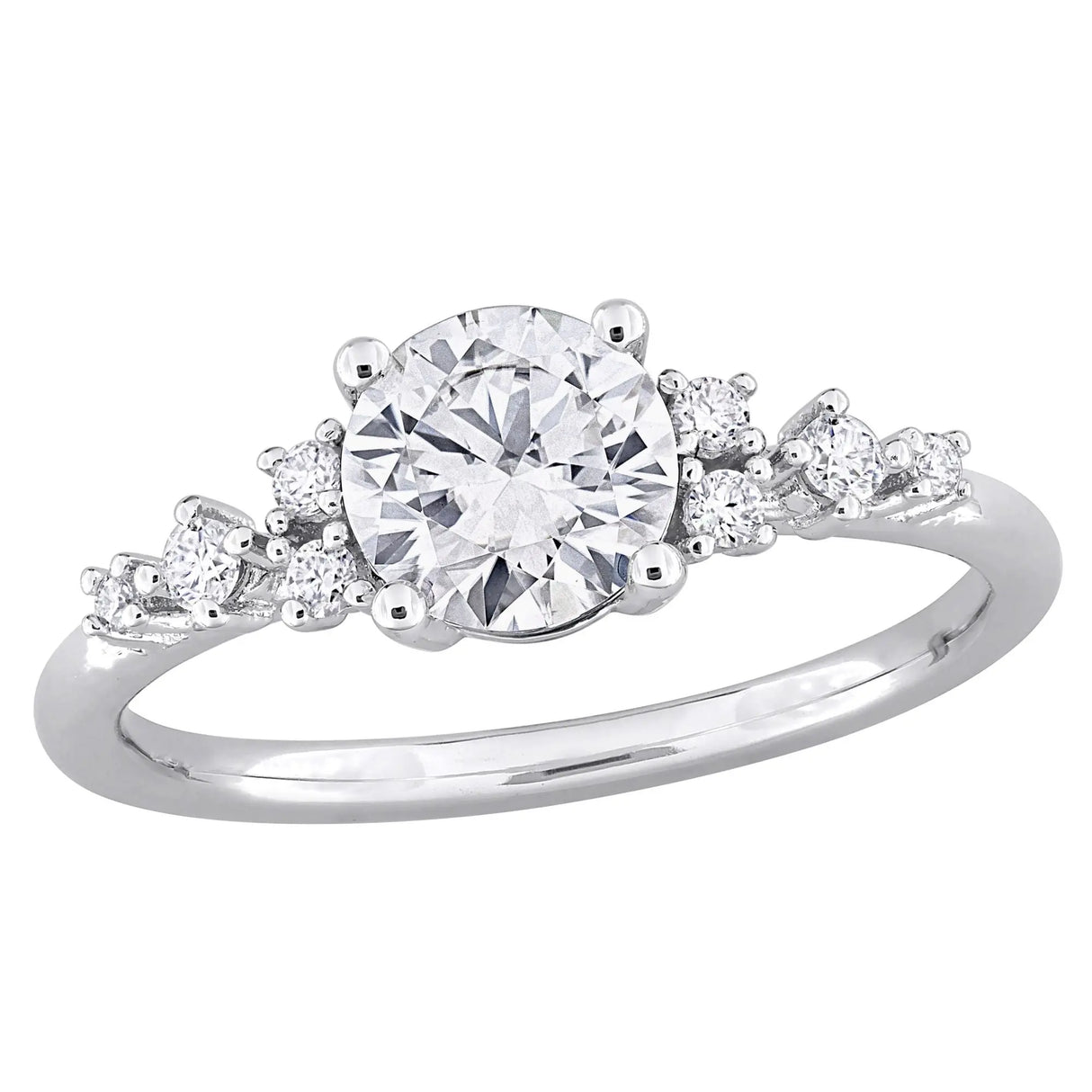 DEW Moissanite Engagement Ring (1 ct) | Sterling Silver Sparkle for Special Moments AFS Wholesale Shop