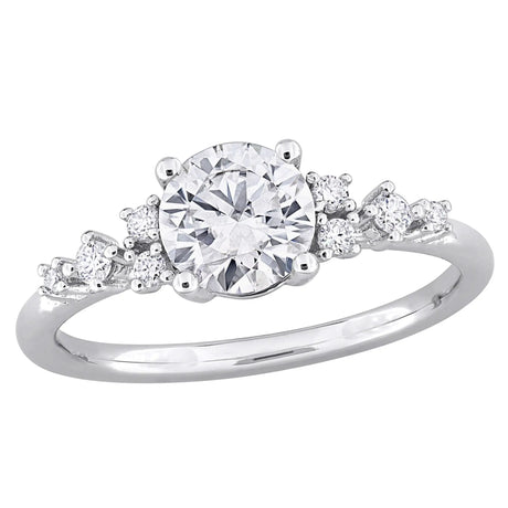 DEW Moissanite Engagement Ring (1 ct) | Sterling Silver Sparkle for Special Moments AFS Wholesale Shop