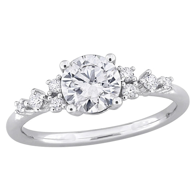 DEW Moissanite Engagement Ring (1 ct) | Sterling Silver Sparkle for Special Moments AFS Wholesale Shop