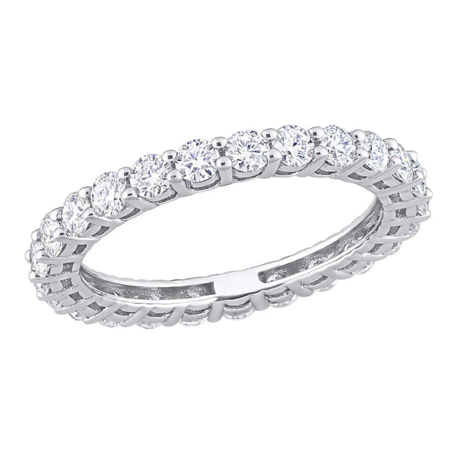 Moissanite Eternity Band (1.5 ct t.w., 10k White Gold) | Timeless Sparkle AFS Wholesale Shop