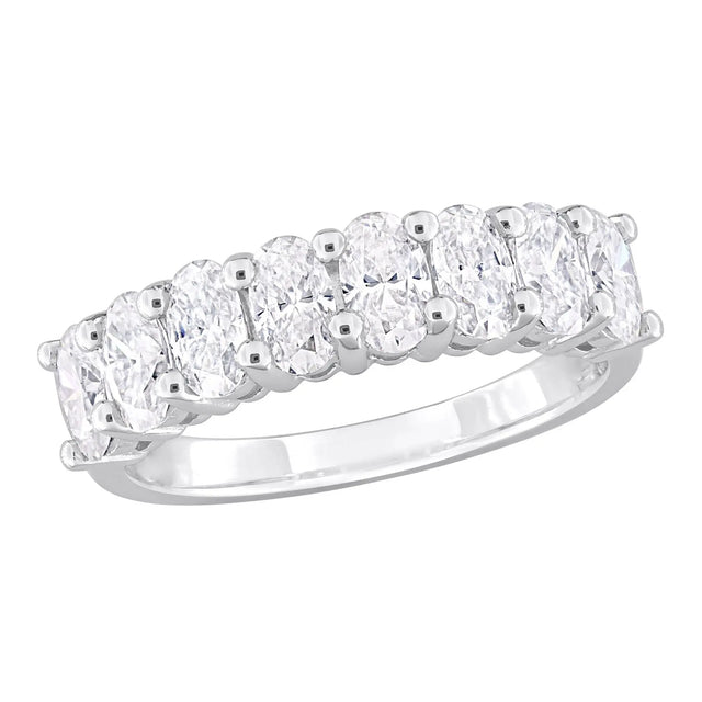 DEW Moissanite Oval Anniversary Band (1.5 ct t.w., Sterling Silver) | Elegant Sparkle Design AFS Wholesale Shop
