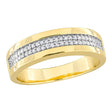 Men's Diamond Anniversary Band (0.1 ct t.w., Yellow Plated Silver) | Elegant Dual-Row Design AFS Wholesale Shop