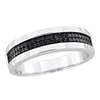 Menâ€™s Black Diamond Double Row Band (.1 ct. t.w.) in Sterling Silver | Stylish Anniversary Ring AFS Wholesale Shop