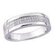 Men's Diamond Anniversary Band (0.1 ct t.w., Sterling Silver) | Dual-Row Sparkle Design AFS Wholesale Shop