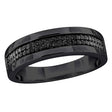 Men's Black Diamond Anniversary Ring (0.1 ct t.w., Black Rhodium Silver) | Sleek Dual-Row Sparkle AFS Wholesale Shop