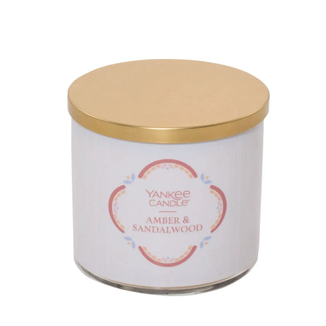 Yankee Candle Amber & Sandalwood (3-Wick Jar) | Warm, Earthy Fragrance Yankee Candle