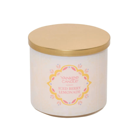 Yankee Candle Iced Berry Lemonade (3-Wick Jar) | Sweet & Tart Summer Scent Yankee Candle