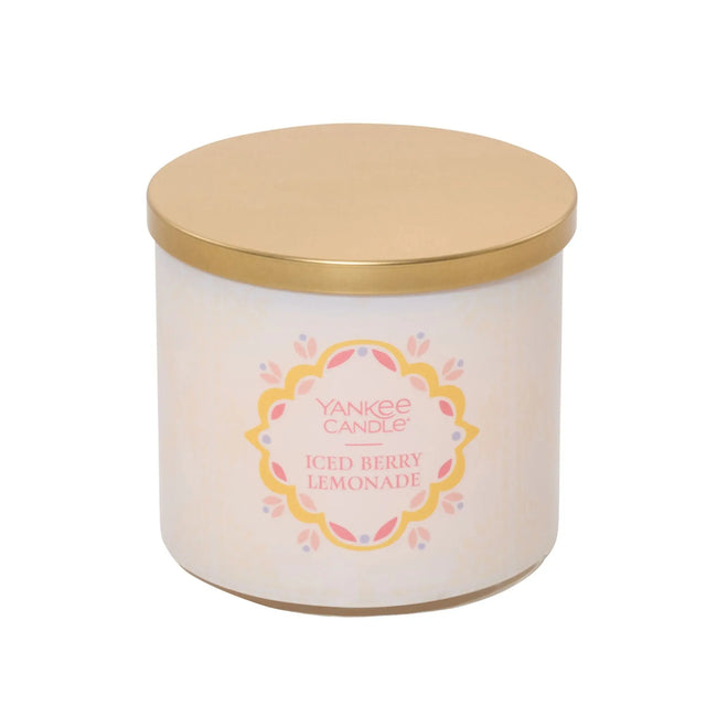 Yankee Candle Iced Berry Lemonade (3-Wick Jar) | Sweet & Tart Summer Scent Yankee Candle