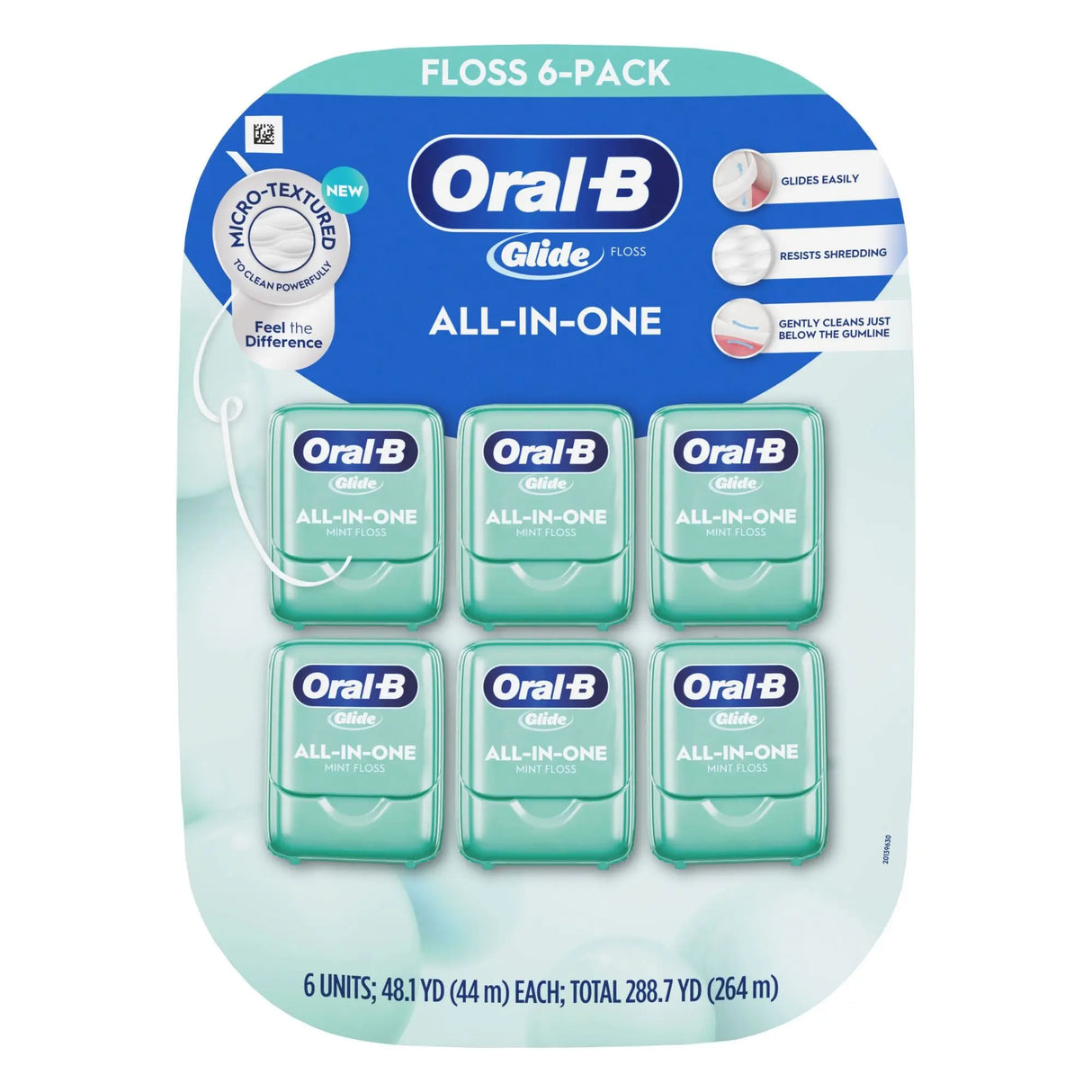 Oral-B Glide All-in-One Dental Floss (6-Pack) | Brilliance Blast Whitening & Plaque Removal Oral-B