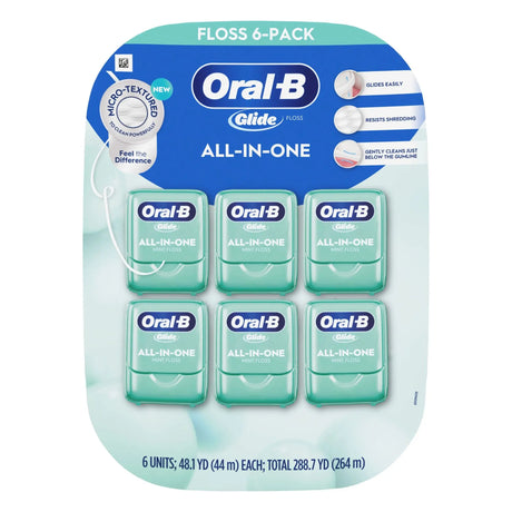 Oral-B Glide All-in-One Dental Floss (6-Pack) | Brilliance Blast Whitening & Plaque Removal Oral-B