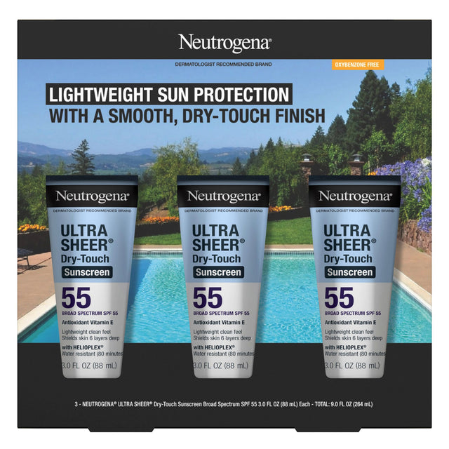 Neutrogena Ultra Sheer SPF55 3 pack