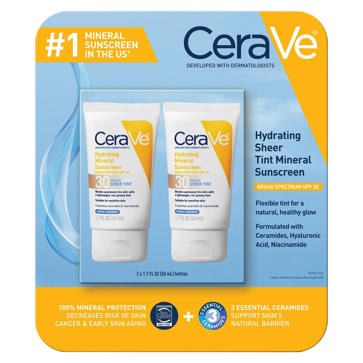 CeraVe Sheer Tint SPF30 sunscreen 2 pack
