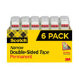 Scotch Double-Sided Tape Rolls (6-Pack) | Permanent Bond for Craft & Gift-Wrapping Projects Scotch