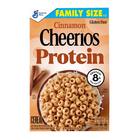 Cheerios Protein Cinnamon Cereal (2-Pack, 15 oz Each) | Protein-Boosted Breakfast Cheerios