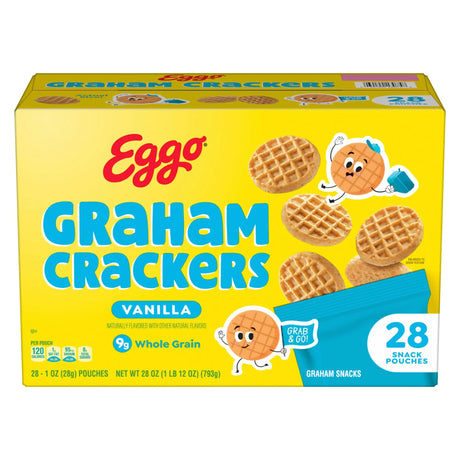Eggo Vanilla Graham Crackers (28-Pack) | Sweet, Crunchy Kid-Friendly Snack Eggo