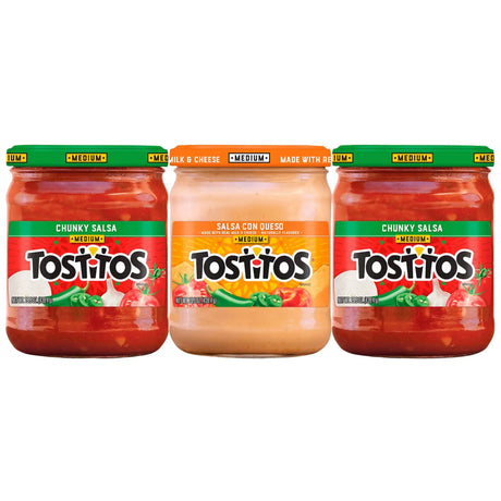 Frito-Lay Salsa and Queso Dip Pack (3 ct./15.5 oz) | Medium Heat for Snacking and Sharing Frito-Lay