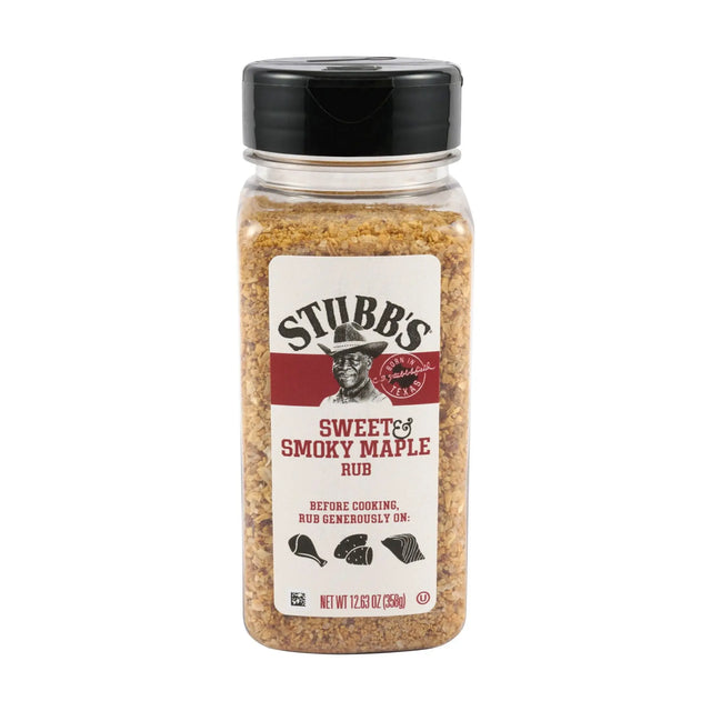 Stubbâ€™s Maple Rub (12.63 oz) | Sweet & Smoky Sensation for Grilling Stubb's