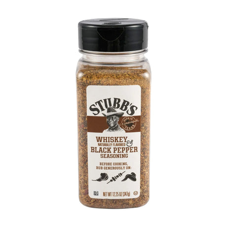 Stubbâ€™s Whiskey & Black Pepper Rub (12.25 oz) | Bold BBQ Flavor with Smoky Heat Stubb's