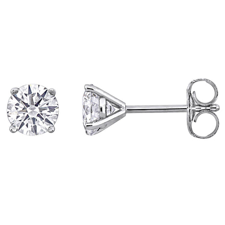Lab-grown diamond solitaire stud earrings
